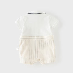 Dave&Bella Summer Baby Boys Beige Breathable Comfortable Indoor Cotton Rompers