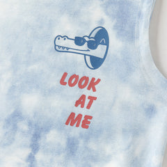 Dave&Bella Summer Toddler Boys Sea Blue Blending Print Breathable Tank