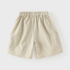 Dave&Bella Summer Kids Boys Comfortable Navy Blue/Khaki Straight-leg Wide Shorts