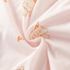 Dave&Bella Summer Toddler Girls Sweet Pink Print Short Sleeve Lightweight Cooling Pajamas