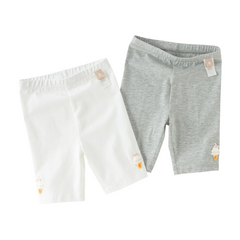 Dave&Bella Summer Toddler Girls Light Grey/Beige Lightweight Pants