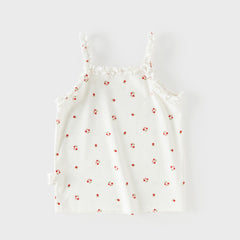 Dave&Bella Summer Toddler Girls Sweet Yellow/Red Sleeveless Stretchable Soft Tank Tops