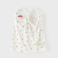 Dave&Bella Summer Toddler Girls Sweet Yellow/Red Sleeveless Stretchable Soft Tank Tops