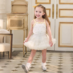 Dave&Bella Summer Toddler Girls Sweet Yellow/Red Sleeveless Stretchable Soft Tank Tops