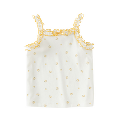 Dave&Bella Summer Toddler Girls Sweet Yellow/Red Sleeveless Stretchable Soft Tank Tops