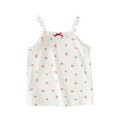 Dave&Bella Summer Toddler Girls Sweet Yellow/Red Sleeveless Stretchable Soft Tank Tops