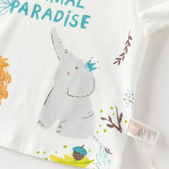 Dave&Bella Toddler Boys Summer Multi-color Cute Animal Print Breathable Cotton T-shirts