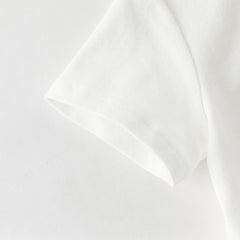 Dave&Bella Toddler Boys Summer College-style White Short Sleeve Formal Polos