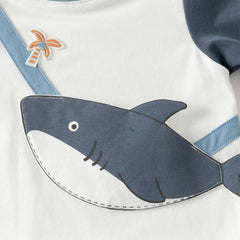 Dave&Bella Baby Boys Summer Cute Cartoon Print Short Sleeve Stretchable Soft Rompers