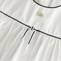 Dave&Bella Summer Toddler Girls White Cotton Design Comfortable Casual Top Shorts Sets