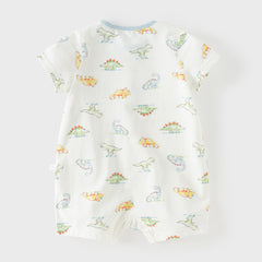 Dave&Bella Summer Baby Boys Dinosaur Print Cute Cotton Soft Lightweight Daily Romper