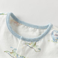 Dave&Bella Summer Baby Boys Dinosaur Print Cute Cotton Soft Lightweight Daily Romper