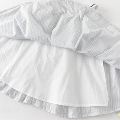 Dave&Bella Summer Toddler Girls Bow Print White Blue Striped Party Soft A-line Dress