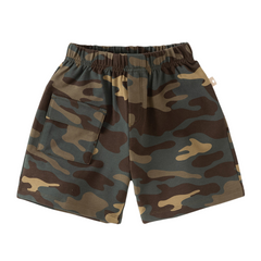Dave&Bella Summer Toddler Boys Green/Print Comfortable Casual Straight-leg Wide Shorts