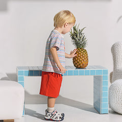 Dave&Bella Summer Toddler Boys Striped Daily Cotton Leisure Breathable Top Shorts Sets
