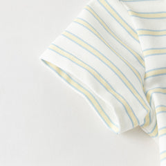 Dave&Bella Summer Baby Boys Yellow White Striped Cute Giraffe Print Soft Rompers