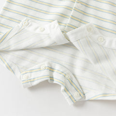 Dave&Bella Summer Baby Boys Yellow White Striped Cute Giraffe Print Soft Rompers