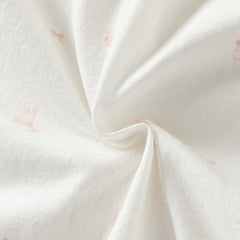 Dave&Bella Summer Baby Girls White Pink Rabbit Lightweight Cotton Cute Doll Collar Romper