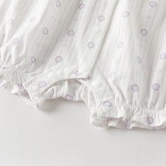 Dave&Bella Baby Girls Summer Cute Purple Floral Sleeveless Soft Cotton Rompers
