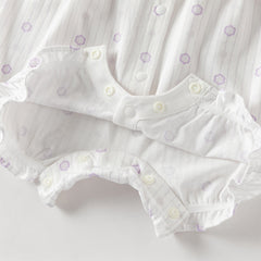 Dave&Bella Baby Girls Summer Cute Purple Floral Sleeveless Soft Cotton Rompers