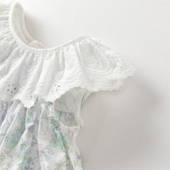 Dave&Bella Summer Toddler Girls Adorable Floral Print Sleeveless Soft Cotton Fashion Dress