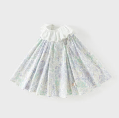 Dave&Bella Summer Toddler Girls Adorable Floral Print Sleeveless Soft Cotton Fashion Dress