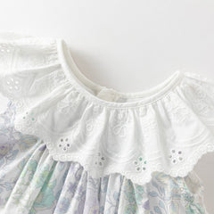 Dave&Bella Summer Toddler Girls Adorable Floral Print Sleeveless Soft Cotton Fashion Dress