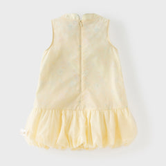 Dave&Bella Toddler Girls Summer Yellow Floral Sleeveless Chinese-style Stylish Bud Dress