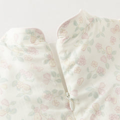 Dave&Bella Toddler Girls Summer Classic Floral White Turtle Chinese-style Mesh Dress