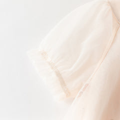Dave&Bella Toddler Girls Summer Pink/Beige Chinese-style A-line Party Mesh Dress
