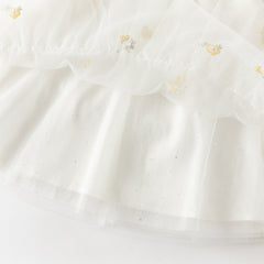 Dave&Bella Toddler Girls Summer Pink/Beige Chinese-style A-line Party Mesh Dress