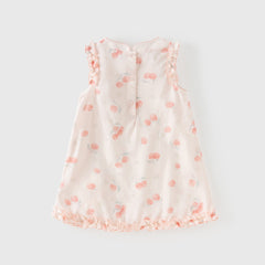 Dave&Bella Summer Toddler Girls Sweet Pink Fruit Print Chinese-style Sleeveless Party Dress