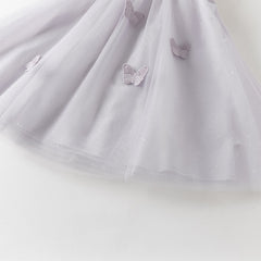 Dave&Bella Toddler Girls Summer Elegant Purple Butterfly Mesh Princess Dress
