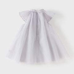 Dave&Bella Toddler Girls Summer Elegant Purple Butterfly Mesh Princess Dress