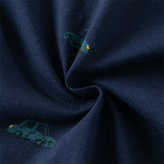 Dave&Bella Summer Toddler Boys Navy Blue Short Sleeve Breathable Cotton Polos