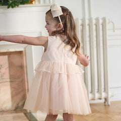 Dave&Bella Summer Toddler Girls Charming Pink Sleeveless Lightweight Mesh Princess Dress