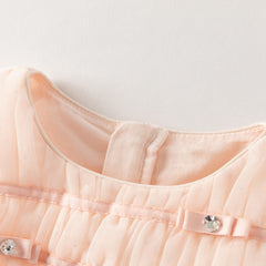 Dave&Bella Summer Toddler Girls Charming Pink Sleeveless Lightweight Mesh Princess Dress