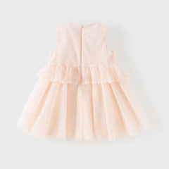 Dave&Bella Summer Toddler Girls Charming Pink Sleeveless Lightweight Mesh Princess Dress