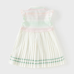Dave&Bella Summer Toddler Girls Sweet Pink Preppy Polo Collar Sleeveless Dress
