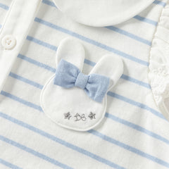 Dave&Bella Toddler Girls Summer Red/Blue Fashion Striped Breathable Cotton Polos