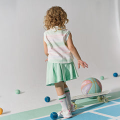 Dave&Bella Summer Kids Girls Sweet Pink Preppy Polo Collar Sleeveless Outfit Sets