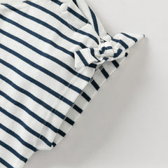 Dave&Bella Toddler Girls Summer Stylish Striped Sleeveless Soft Cotton T-shirts