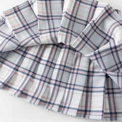 Dave&Bella Toddler Girls Summer White Doll Collar College Plaid Skirt Suits