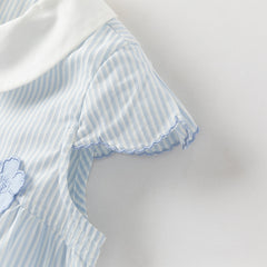 Dave&Bella Toddler Girls Summer Fashion Striped Breathable Cotton Casual Outfit Sets