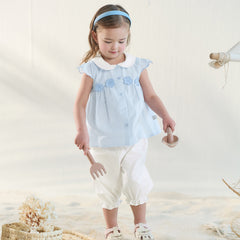 Dave&Bella Toddler Girls Summer Fashion Striped Breathable Cotton Casual Outfit Sets
