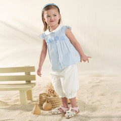 Dave&Bella Toddler Girls Summer Fashion Striped Breathable Cotton Casual Outfit Sets