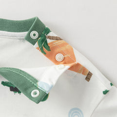 Dave&Bella Toddler Boys Summer Playful Crocodile Print Short Sleeve Top Long Pant Suits