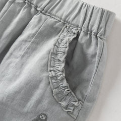 Dave&Bella Summer Toddler Girls/Boys Yellow/Grey/Pink Straight-leg Comfortable Pants