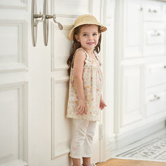 Dave&Bella Summer Toddler Girls Floral Print Daily Design Soft Sweet Top Shorts Sets
