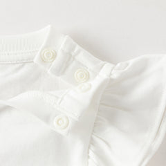 Dave&Bella Summer Toddler Girls Floral Print Cotton T-shirt Slip Dress Two-piece Dress